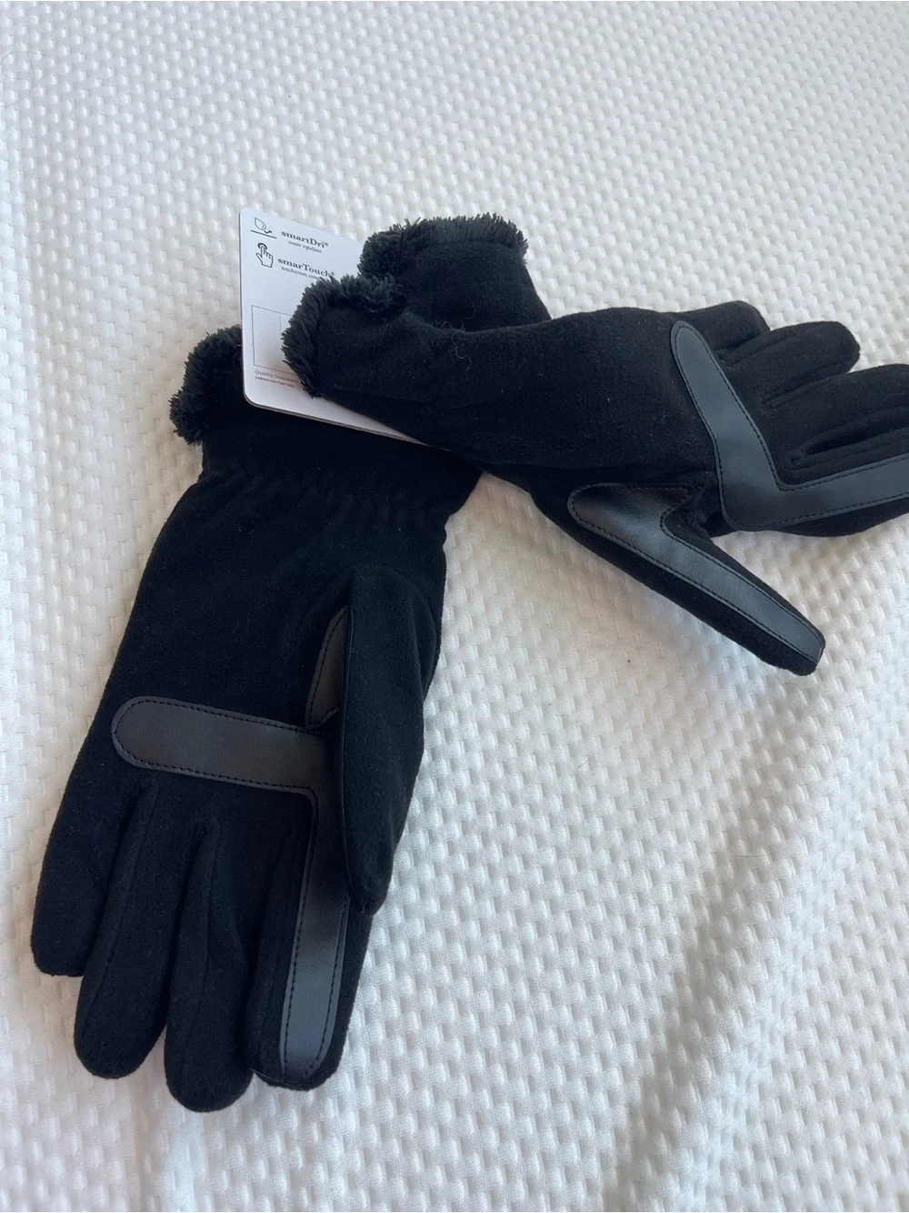 isotoner Black Plush Fleece-Lined Gloves
